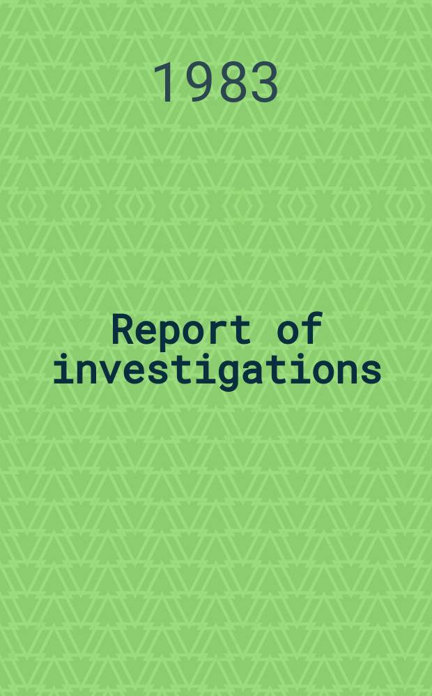 Report of investigations : Use of foam for dust control in minerals