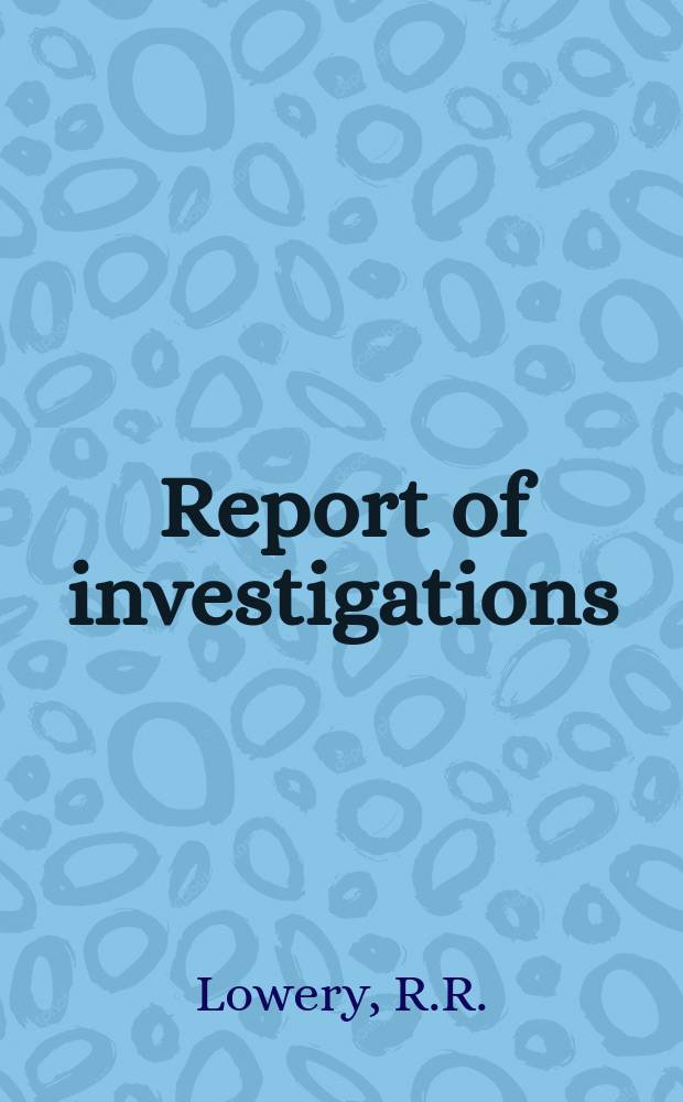 Report of investigations : An analysis of 6x19 classification ...