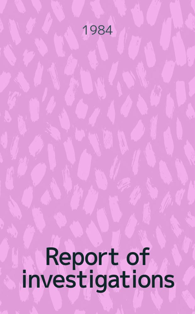 Report of investigations : Stratification in water quality in inundated anthracite mines ...