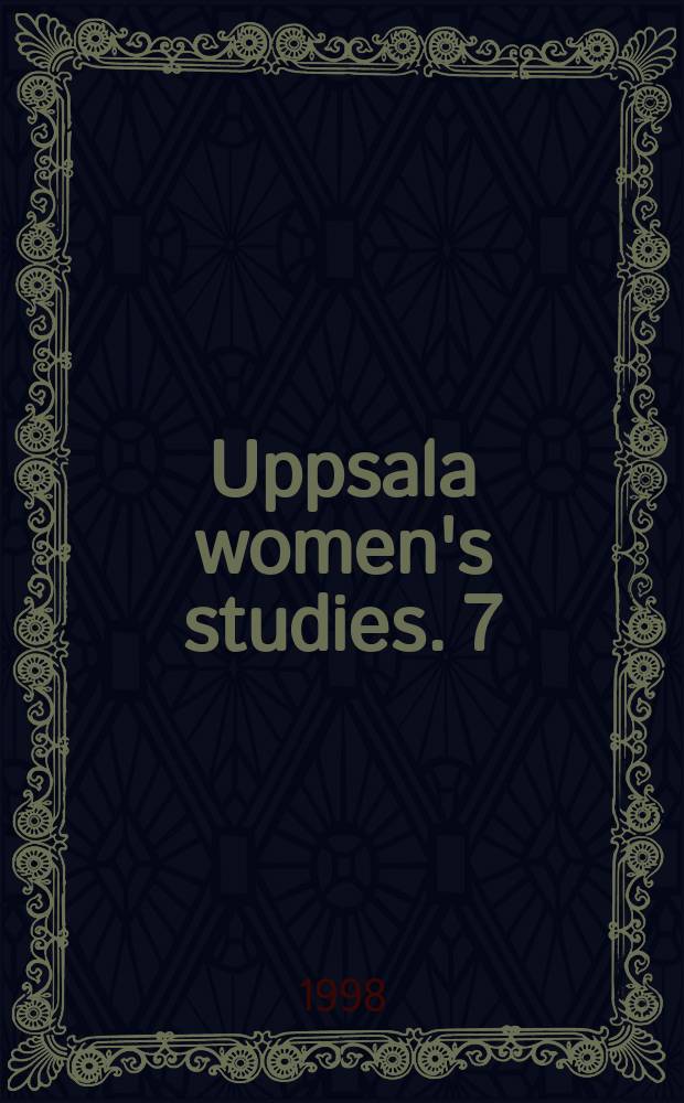 Uppsala women's studies. 7 : The use and abuse of female sexual imagery ...