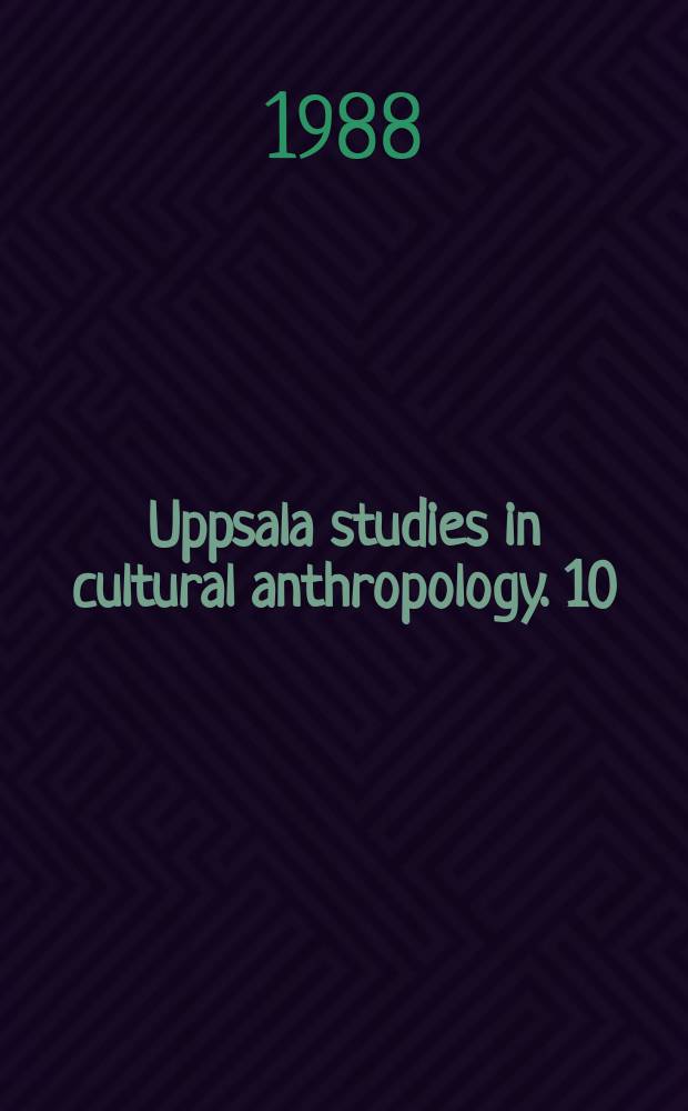 Uppsala studies in cultural anthropology. 10 : Bridewealth, women, and land