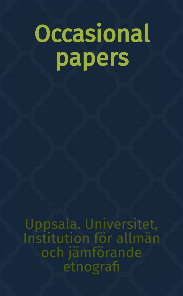 Occasional papers
