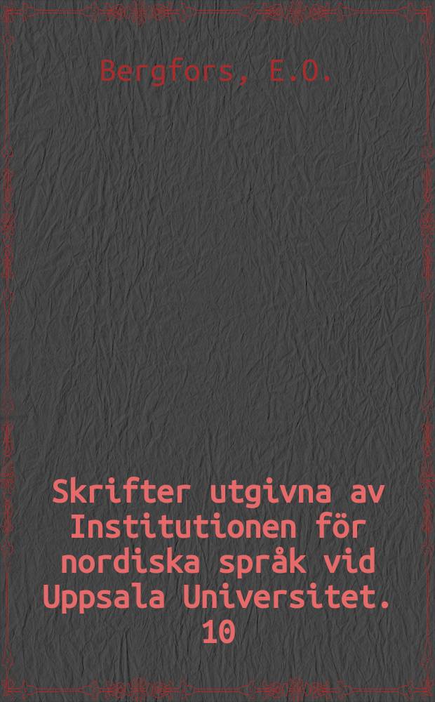 Skrifter utgivna av Institutionen för nordiska språk vid Uppsala Universitet. 10 : Tilljämning azå i dalmål