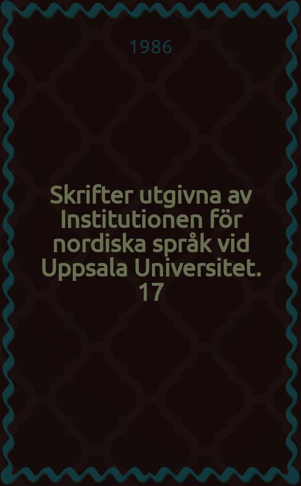 Skrifter utgivna av Institutionen för nordiska språk vid Uppsala Universitet. 17 : Misiones - svenska