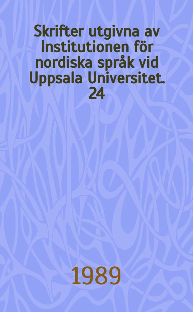 Skrifter utgivna av Institutionen för nordiska språk vid Uppsala Universitet. 24 : Språklig variation hos barn ...