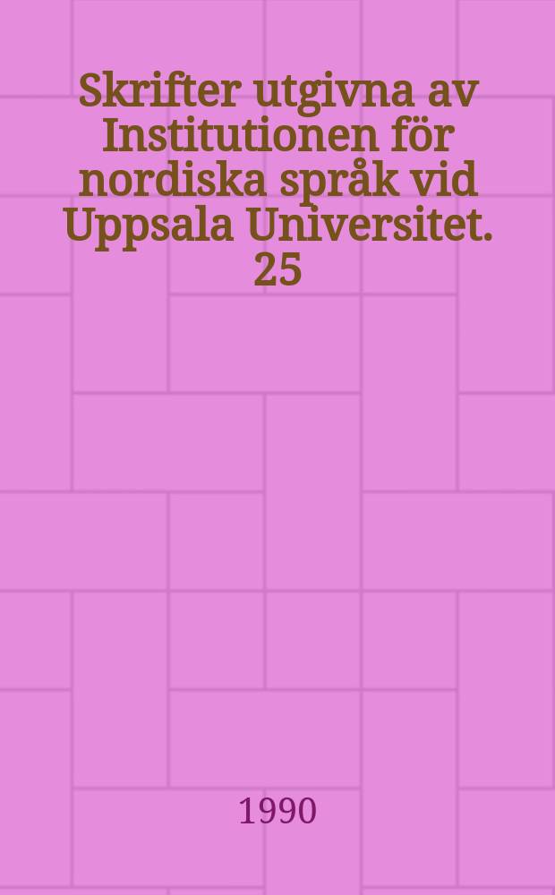 Skrifter utgivna av Institutionen för nordiska språk vid Uppsala Universitet. 25 : De appellativa substantivens böjning ...