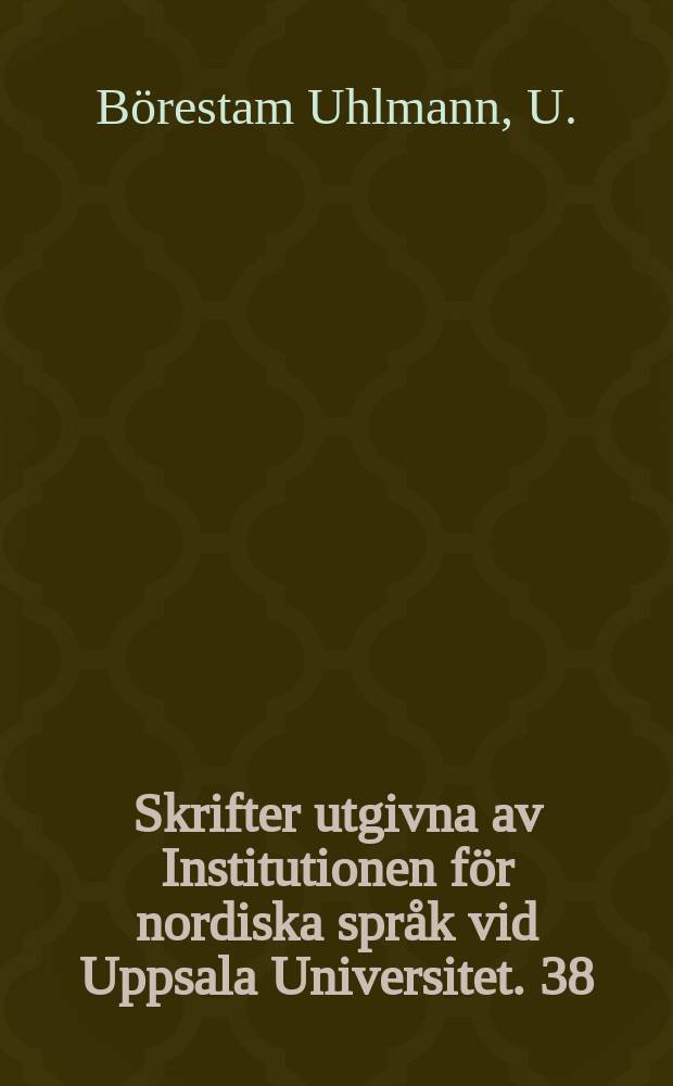 Skrifter utgivna av Institutionen för nordiska språk vid Uppsala Universitet. 38 : Skandinaver samtalar