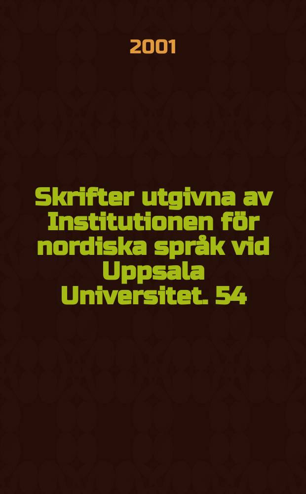Skrifter utgivna av Institutionen för nordiska språk vid Uppsala Universitet. 54 : Jysk- de- bøjning