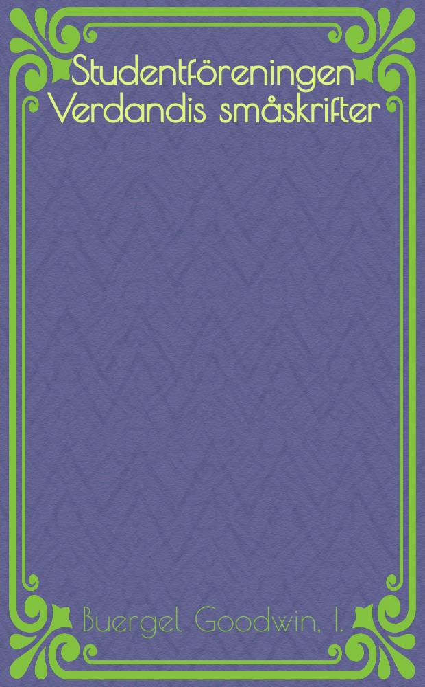 Studentföreningen Verdandis småskrifter : Charles Dickens