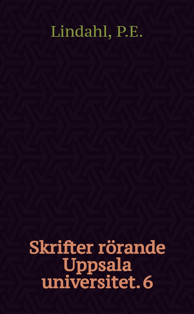 Skrifter rörande Uppsala universitet. 6 : The new building for the Institute of Zoophysiology, University of Uppsala