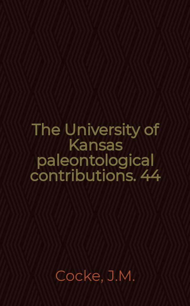 The University of Kansas paleontological contributions. 44 : Taxonomic and environmental study of two dibunophyllid coral species from Upper Pennsylvanian rocks of Kansas