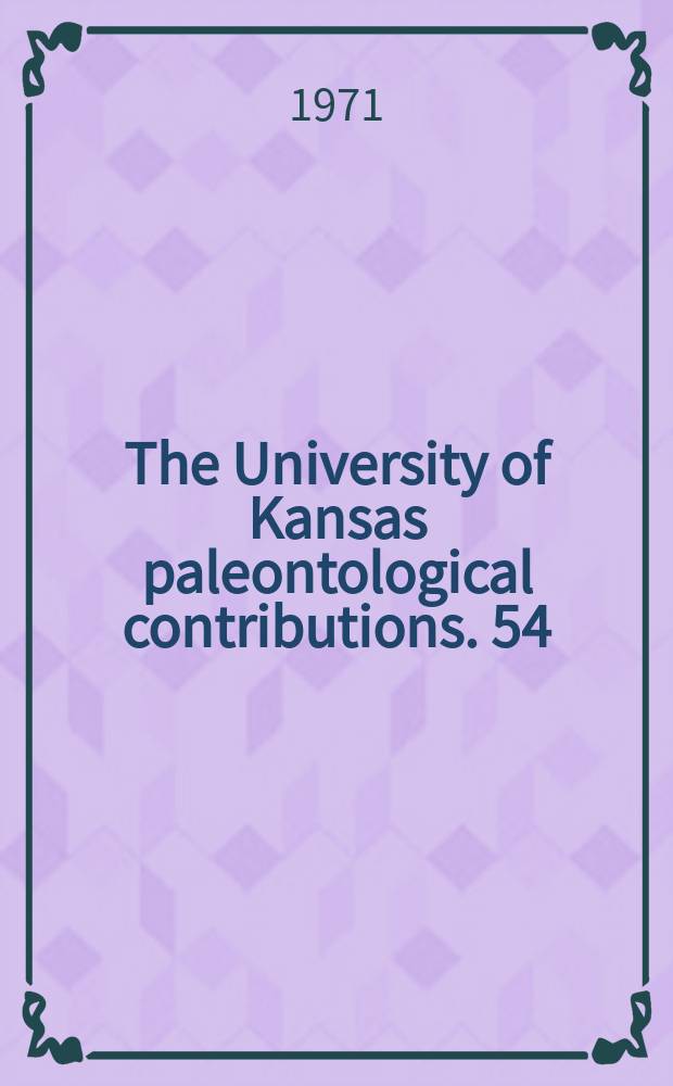 The University of Kansas paleontological contributions. 54 : Chitinozoans in the subsurface ...