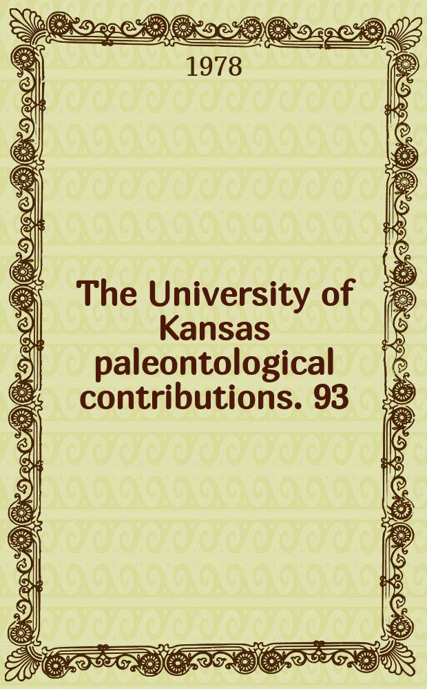 The University of Kansas paleontological contributions. 93 : New genera of acrotretids ...