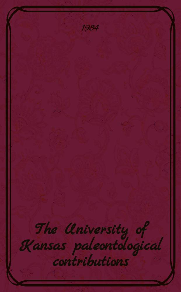 The University of Kansas paleontological contributions : Cambrian Agnostida of North America ...
