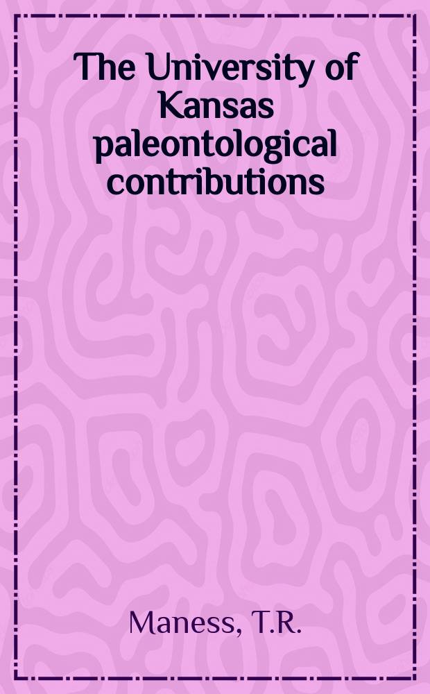 The University of Kansas paleontological contributions : Ontogenetic changes in the carapace ...