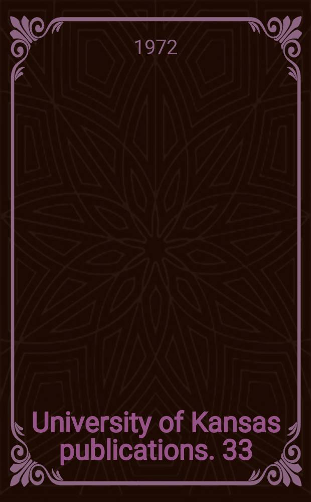 University of Kansas publications. 33 : A Catalogue of the Ellis collection of ornithological books in the University of Kansas libraries