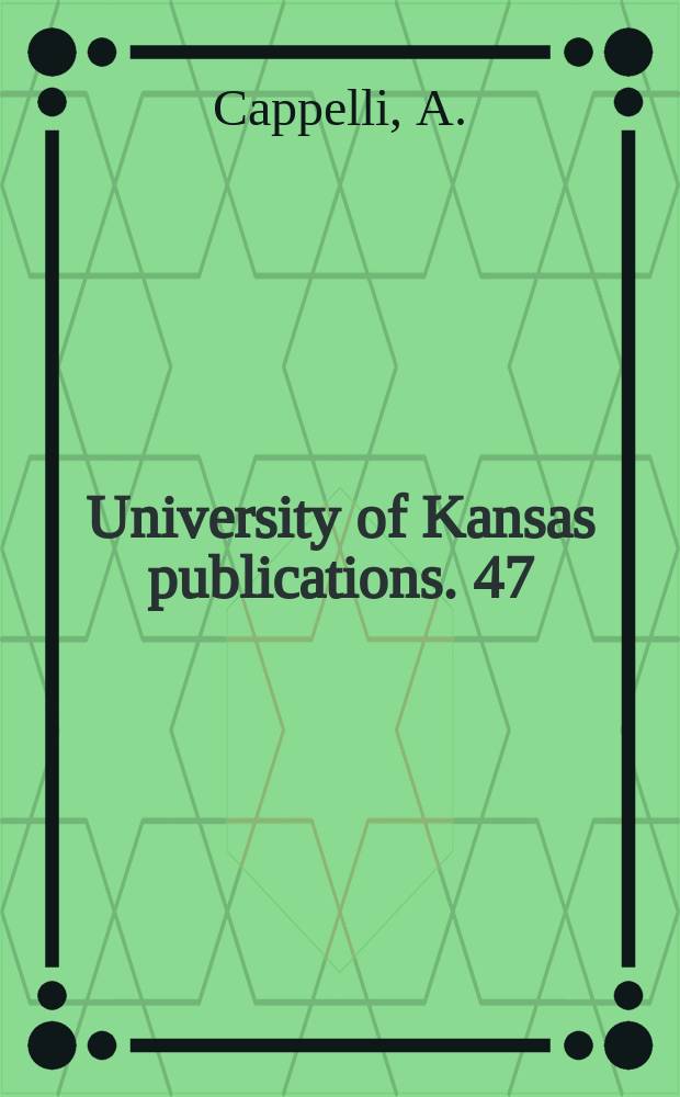 University of Kansas publications. 47 : The elements of abbreviation in medieval Latin ...