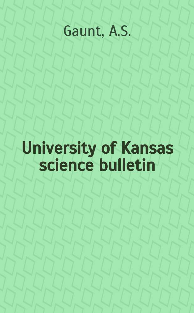 University of Kansas science bulletin : (Continuation of the Kansa university quarterly) Devoted to the publication of the results of research by members of the University of Kansas. Vol.46, №2 : Fossorial adaptations in the Bank Swallow, Riparia riparia (Linnaeus)