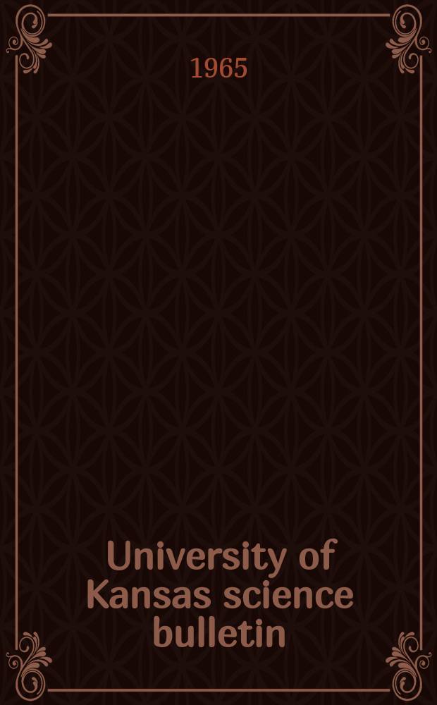 University of Kansas science bulletin : (Continuation of the Kansa university quarterly) Devoted to the publication of the results of research by members of the University of Kansas. Vol.46, №5 : Geographic variation of Pemphigus populi-transversus in Eastern North America: stem mothers and new data on alates