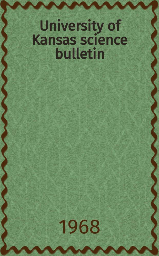 University of Kansas science bulletin : (Continuation of the Kansa university quarterly) Devoted to the publication of the results of research by members of the University of Kansas. Vol.47, №13 : Geographic variation of the rabbit tick, Haemaphysalis leporispalustris in North America