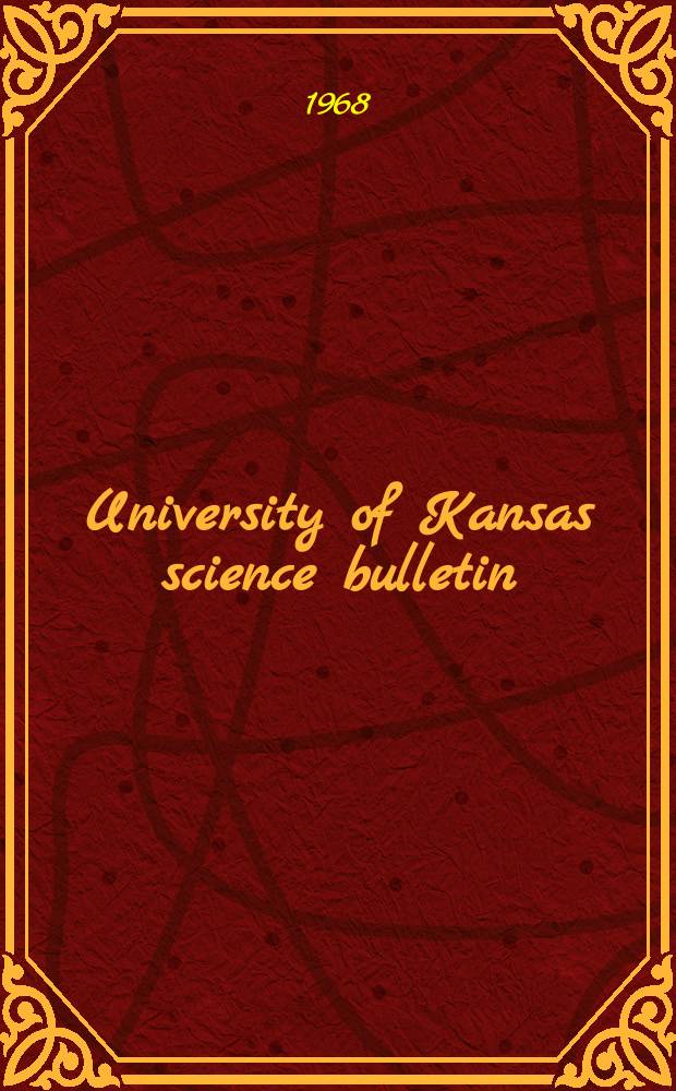 University of Kansas science bulletin : (Continuation of the Kansa university quarterly) Devoted to the publication of the results of research by members of the University of Kansas. Vol.47, №16 : Comparative gross morphology of spermatozoa of two families of North American bats