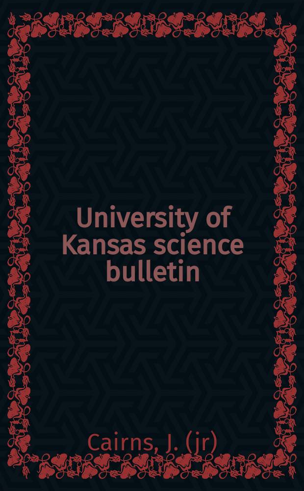 University of Kansas science bulletin : (Continuation of the Kansa university quarterly) Devoted to the publication of the results of research by members of the University of Kansas. Vol.48, №6 : Rate of species diversity restoration following stress in freshwater protozoan communities