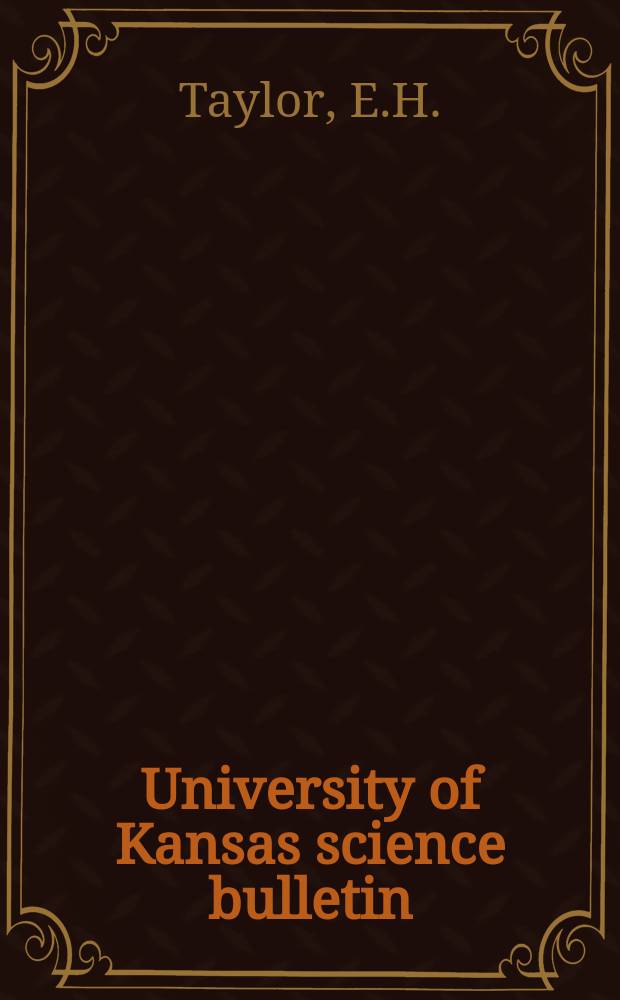 University of Kansas science bulletin : (Continuation of the Kansa university quarterly) Devoted to the publication of the results of research by members of the University of Kansas. Vol.48, №15 : Skulls of Gymnophiona and their significance in the taxonomy of the group