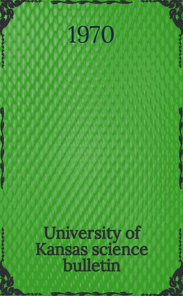 University of Kansas science bulletin : (Continuation of the Kansa university quarterly) Devoted to the publication of the results of research by members of the University of Kansas. Vol.48, №20 : Dental abnormalities in North American bats