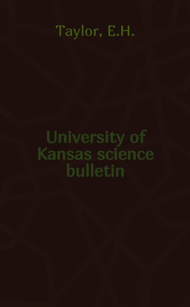 University of Kansas science bulletin : (Continuation of the Kansa university quarterly) Devoted to the publication of the results of research by members of the University of Kansas. Vol.48, №22/24 : An aquatic caecilian from the Madalena river. A new caecilian from Ethiopia-Notes on Brazilian caecilians