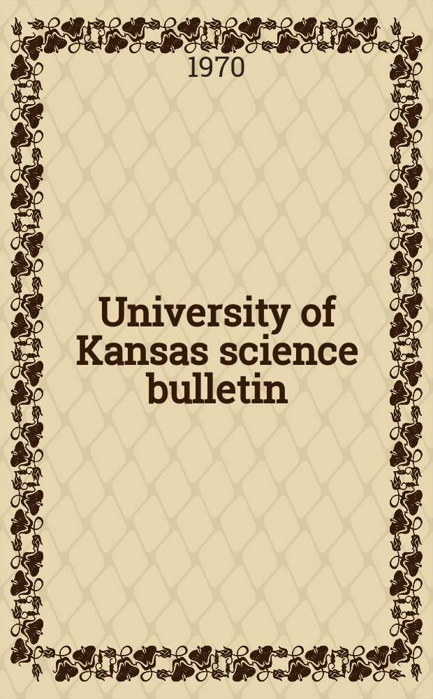 University of Kansas science bulletin : (Continuation of the Kansa university quarterly) Devoted to the publication of the results of research by members of the University of Kansas. Vol.49, №5 : On the status of the Caecilian Indotyphlus battersbyi Taylor