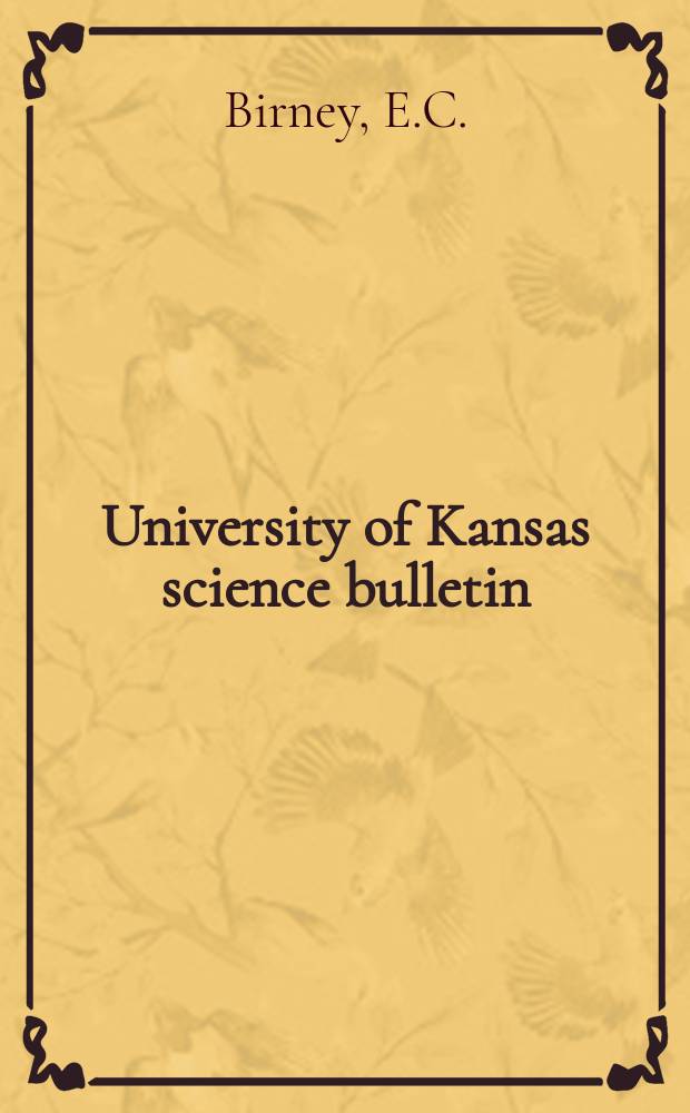 University of Kansas science bulletin : (Continuation of the Kansa university quarterly) Devoted to the publication of the results of research by members of the University of Kansas. Vol.49, №6 : Inheritance of multiple hemoglobins in two species of woodrats, genus Neotoma (Rodentia: Cricetidae)