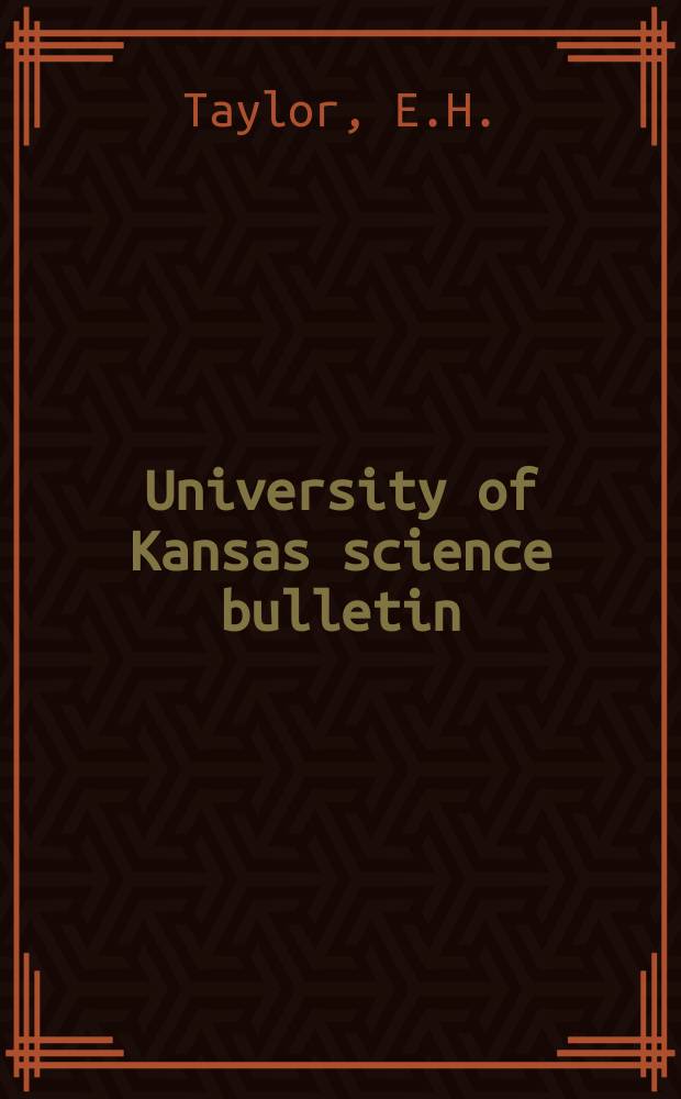 University of Kansas science bulletin : (Continuation of the Kansa university quarterly) Devoted to the publication of the results of research by members of the University of Kansas. Vol.49, №13 : Squamation in Caecilians