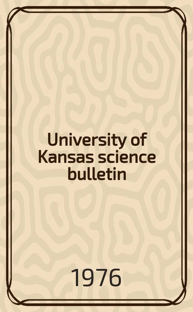 University of Kansas science bulletin : (Continuation of the Kansa university quarterly) Devoted to the publication of the results of research by members of the University of Kansas. Vol.50, №13 : Parasitid mites associated ...
