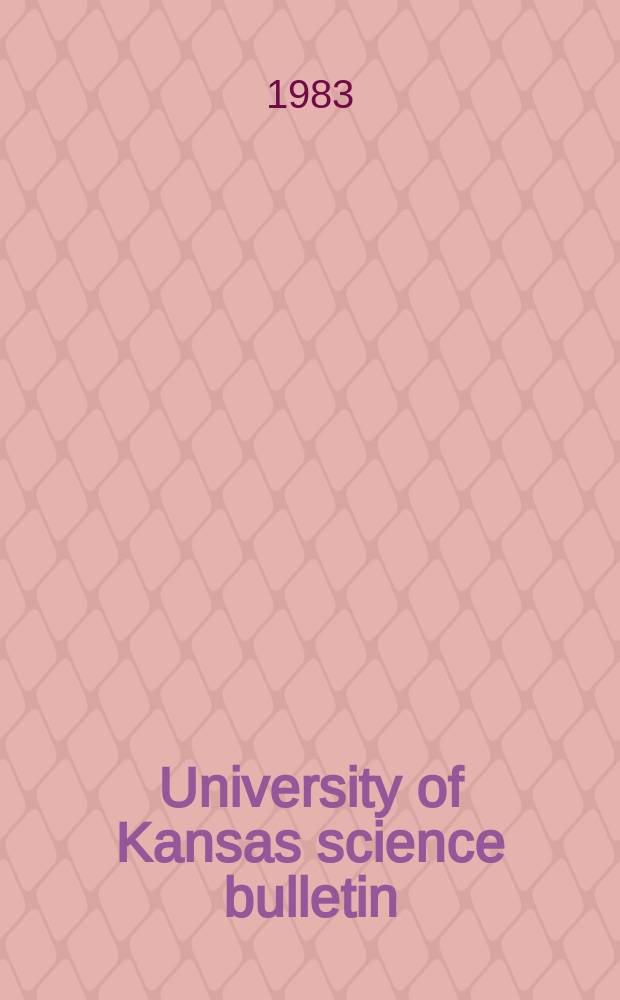 University of Kansas science bulletin : (Continuation of the Kansa university quarterly) Devoted to the publication of the results of research by members of the University of Kansas. Vol.52, №8 : Revision of the bee genus Liphanthus ...