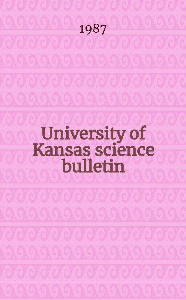 University of Kansas science bulletin : (Continuation of the Kansa university quarterly) Devoted to the publication of the results of research by members of the University of Kansas. Vol.53, №5 : A revision of the crane fly genus Dicranoptycha ...