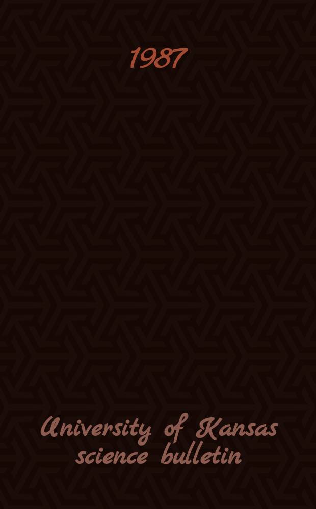 University of Kansas science bulletin : (Continuation of the Kansa university quarterly) Devoted to the publication of the results of research by members of the University of Kansas. Vol.53, №6 : A revision of Ventura north of Central America ...