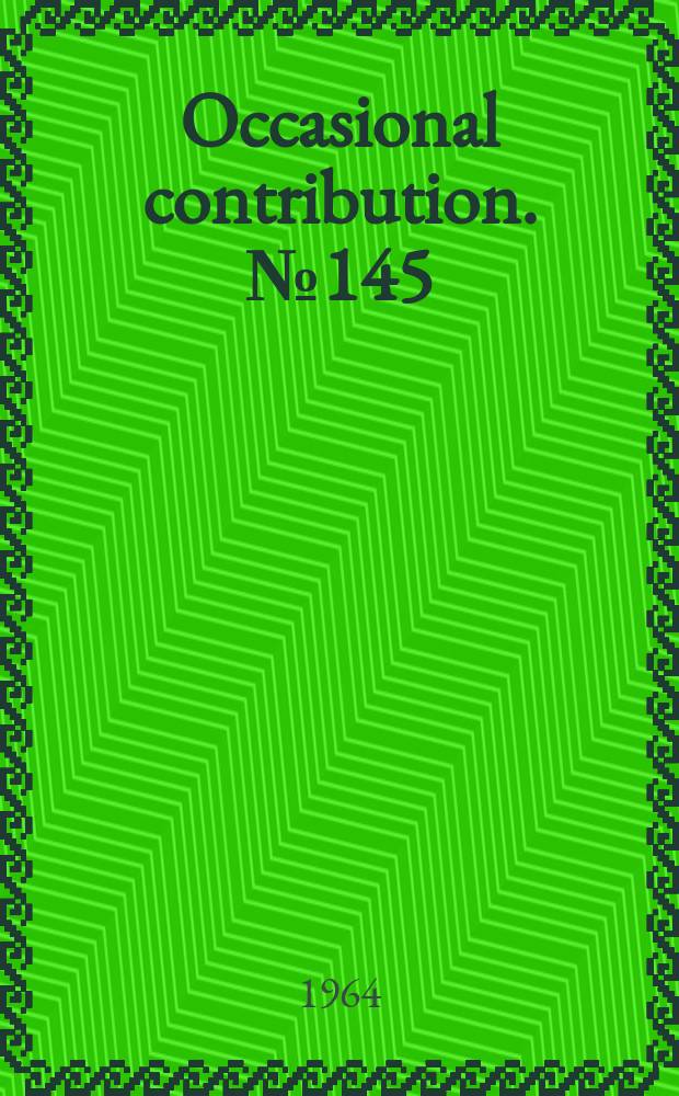 Occasional contribution. №145 : French plays in the University of Kentucky library