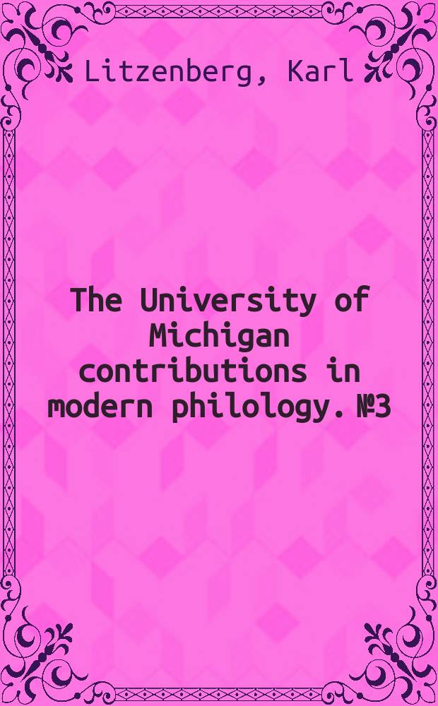 The University of Michigan contributions in modern philology. №3 : The Victorians and the vikings