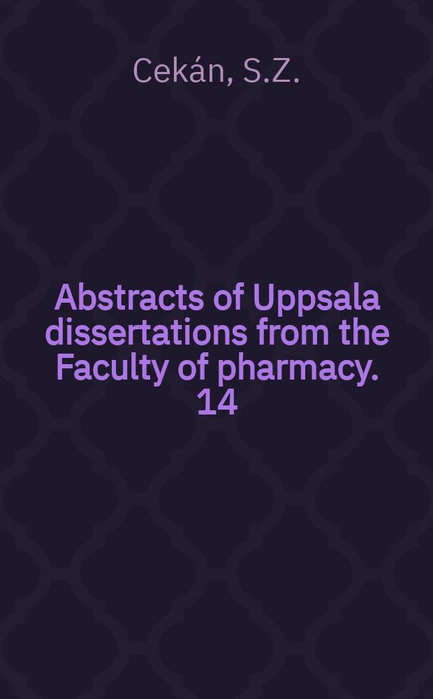 Abstracts of Uppsala dissertations from the Faculty of pharmacy. 14 : Reliability of steroid radioimmunoassays