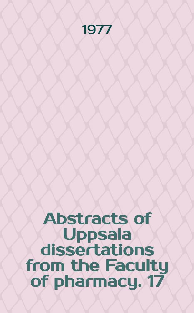 Abstracts of Uppsala dissertations from the Faculty of pharmacy. 17 : Chemistry of hypothalamic hormones