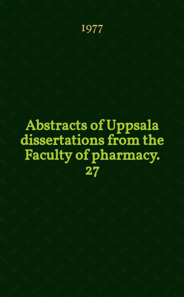 Abstracts of Uppsala dissertations from the Faculty of pharmacy. 27 : Metabolic studies on cannabinoids
