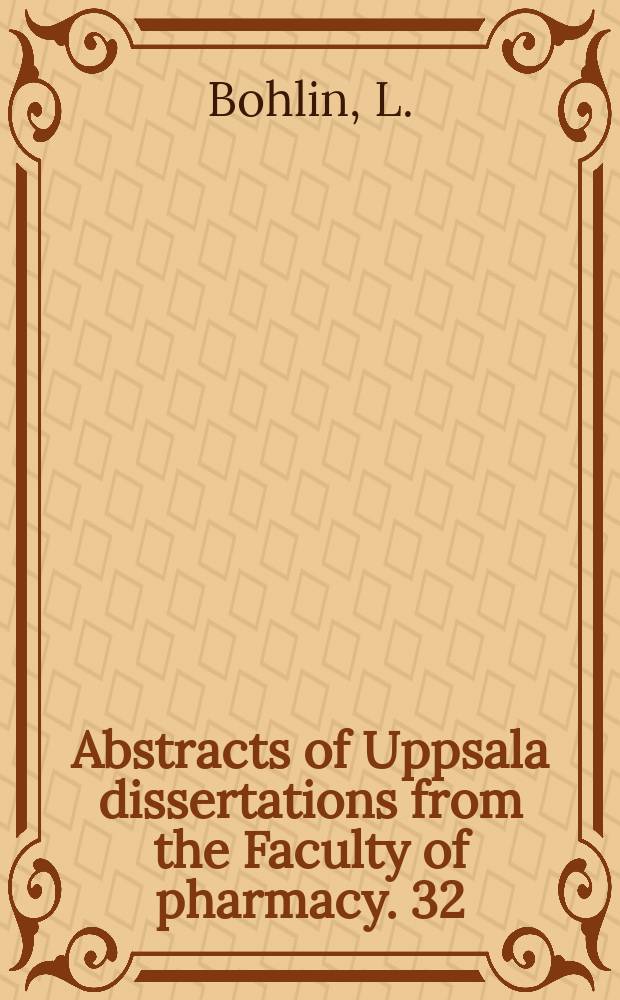 Abstracts of Uppsala dissertations from the Faculty of pharmacy. 32 : Some strychnos alkaloids