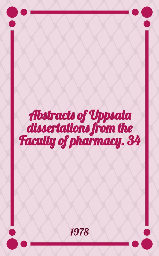Abstracts of Uppsala dissertations from the Faculty of pharmacy. 34 : Characterization of leakage of macromolecules ...