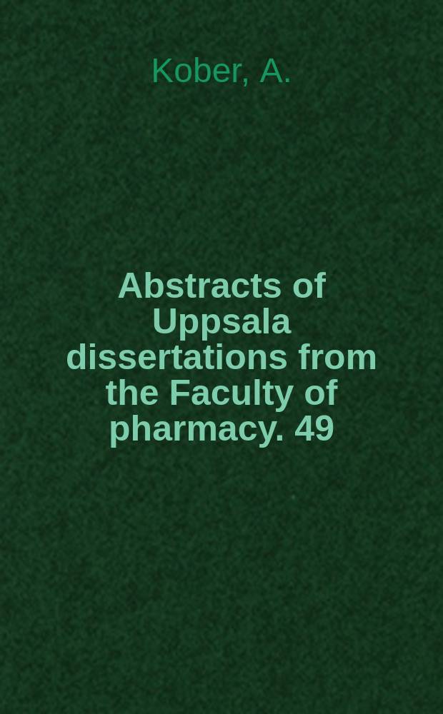 Abstracts of Uppsala dissertations from the Faculty of pharmacy. 49 : Binding of drugs to human serum albumin