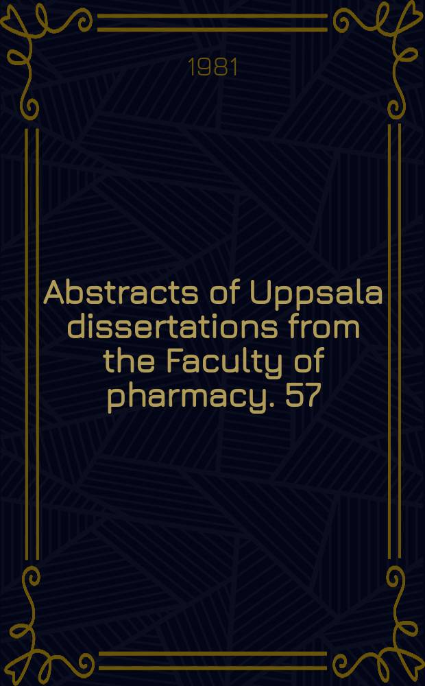 Abstracts of Uppsala dissertations from the Faculty of pharmacy. 57 : Studies on reversed- phase ...