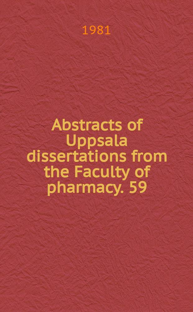 Abstracts of Uppsala dissertations from the Faculty of pharmacy. 59 : Acrylic micro spheres in vivo