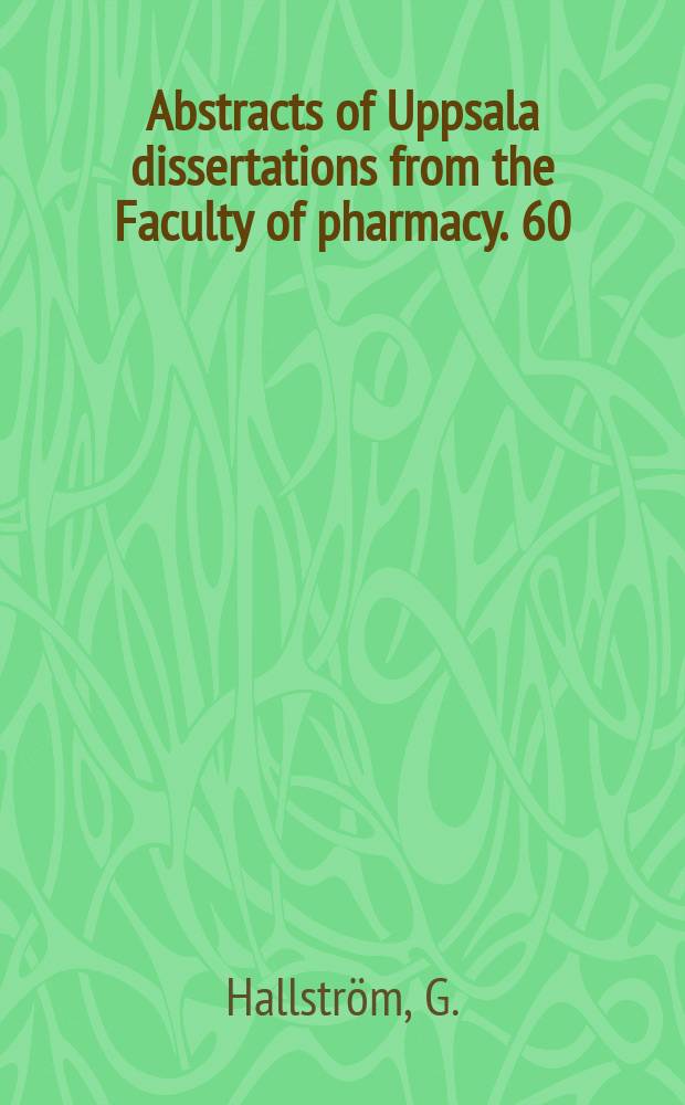 Abstracts of Uppsala dissertations from the Faculty of pharmacy. 60 : Metabolism of α-acetylenic amines ...