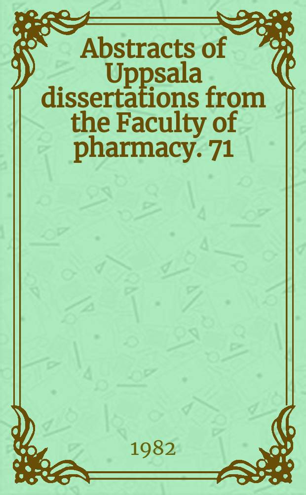 Abstracts of Uppsala dissertations from the Faculty of pharmacy. 71 : Theoretical and experimental aspects on drugs