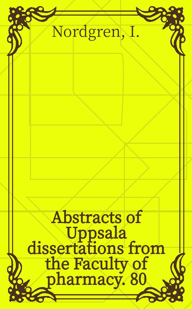 Abstracts of Uppsala dissertations from the Faculty of pharmacy. 80 : Bioanalytical studies on some cholinergic substances ...