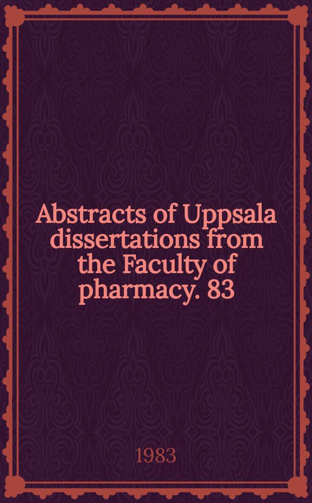 Abstracts of Uppsala dissertations from the Faculty of pharmacy. 83 : Detection in liquid chromatography by means ...